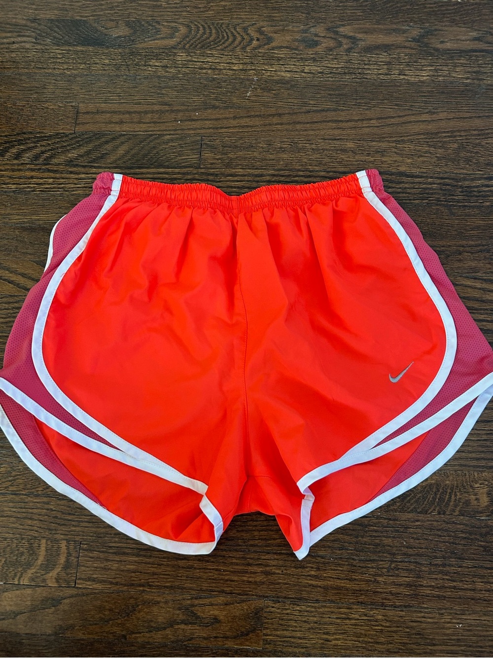 Nike Women’s Bright Orange Athletic Shorts with White Trim